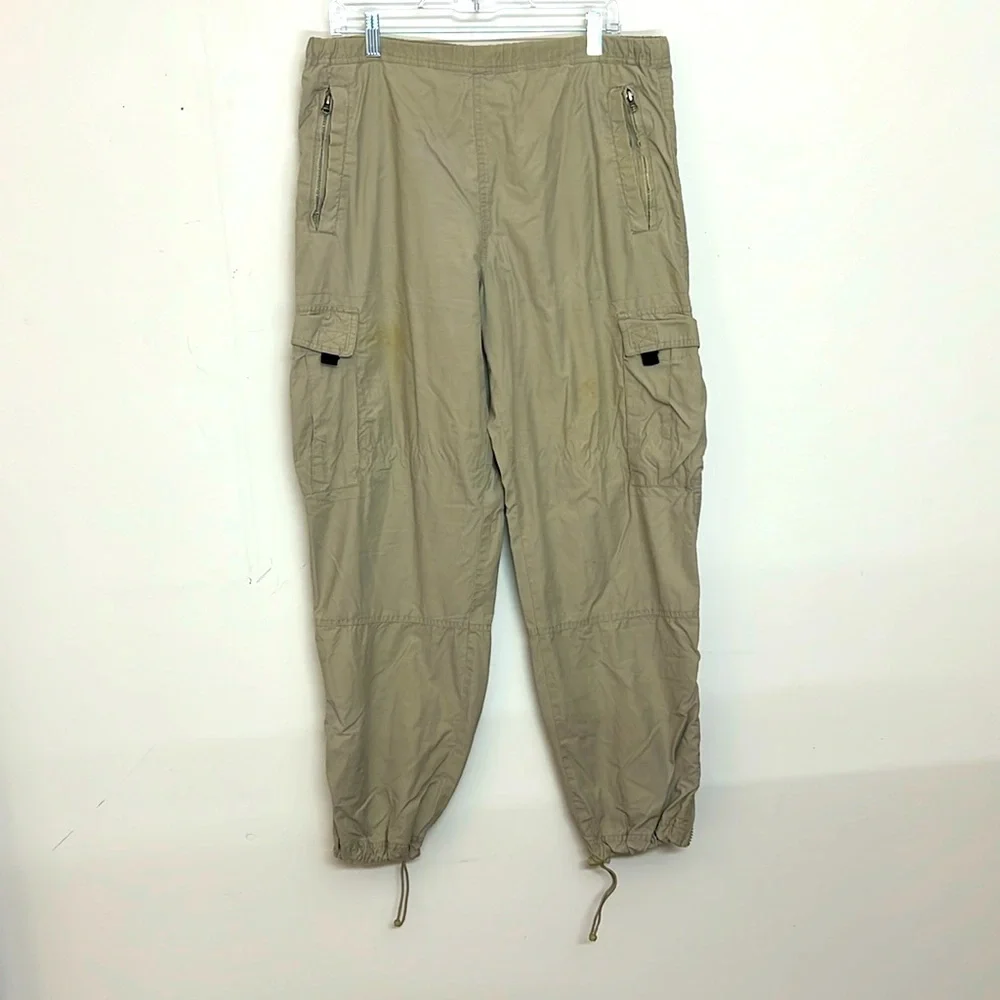 🌞 Outer Rim beige track suit jogger roomy cargo pants tan men size M